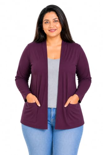 Image of In Love Women's Solid Open Front Shrug with Pockets