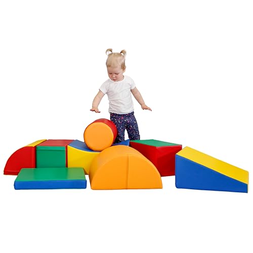 IGLU Soft Play Adventure Set 8 XL Softbausteine Riesenbausteine Schaumstoffbausteine - Anti-Rutsch Multicolor