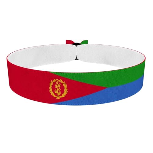 Druck-Palast Bracelet Érythrée en satin - Bijou en tissu waterproof et durable - Accessoire patriotique unisexe - Idée cadeau pour amateurs de sport - Bracelet de festival coloré