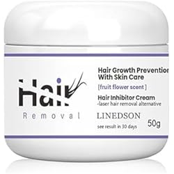 LINEDSON Facial Hair Inhibitor Cream, Hair Growth Inhibitor Permanent for Women Face, Apply Lavender Hair Stop Growth on Face, Bikini, Arm, Leg, After Hair Removal Depilatories Use 50g