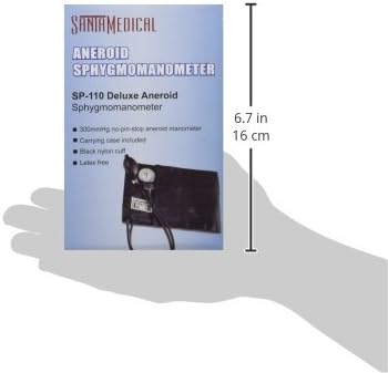 Santamedical Adult Deluxe Aneroid Sphygmomanometer - Professional Blood Pressure Monitor with Adult Black Cuff and Carrying case (Light Black) image 8 of 8 B00ACBKNS6