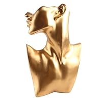 XUCZHAI Resin Jewelry Pendant Necklace Mannequin Display Bust For Earring Holder Window Rack(Golden)