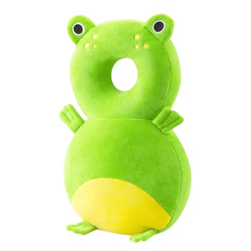 Image of Baby Head Protection Backpack - Soft & Comfortable, Cute Cartoon Design (Q77-Frogs)