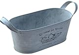 Medio 30 cm Zinco Vasca da fiori Vaso da fiori Vaso da fiori Vasca con maniglie Vintage