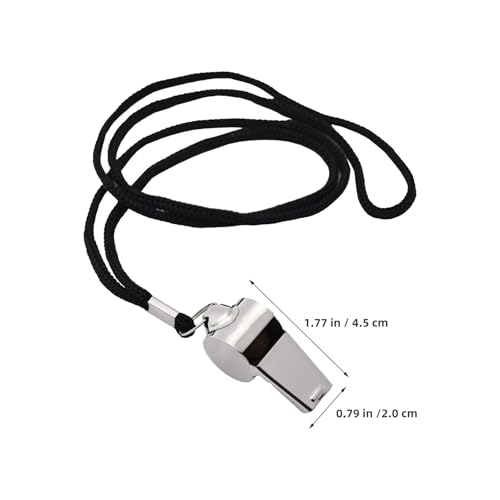 Silbatos de acero inoxidable para árbitro 6 pzas con cordón miniatura 7