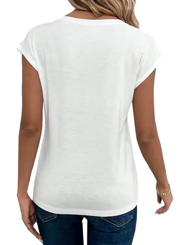 Avanova Women New York Graphic Cap Sleeve V Neck T Shirt Loose Casual Summer Tee2