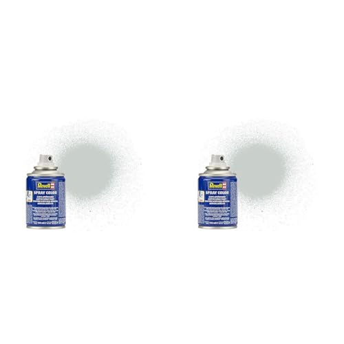 Revell 34371 34371 Spraydose hellgrau, seidenmatt Spray Color, Farben in der praktischen 100-ml-Sprühdose (Packung mit 2) – Ansicht 1