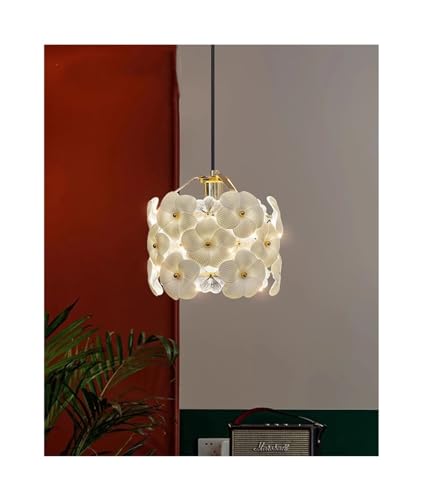 Moderno francês luxo cristal esmalte bela flor cabeceira pequena pendurado lâmpada da sala de jantar