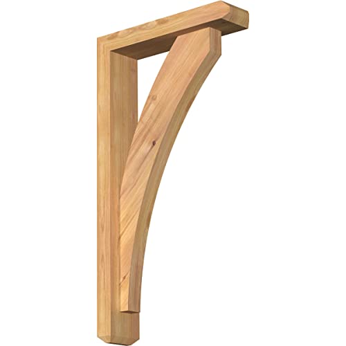 3 1/2" W x 14" D x 26" H Thorton Craftsman Smooth Bracket w/Offset Brace, Western Red Cedar