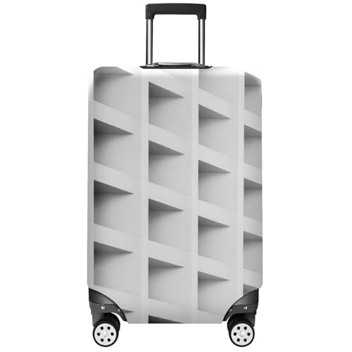 Travel Luggage Cover Suitcase Protector Scratch-Resistant Fit Not Included Suitcase White Cubby Shelf Window Building XL-30-32in