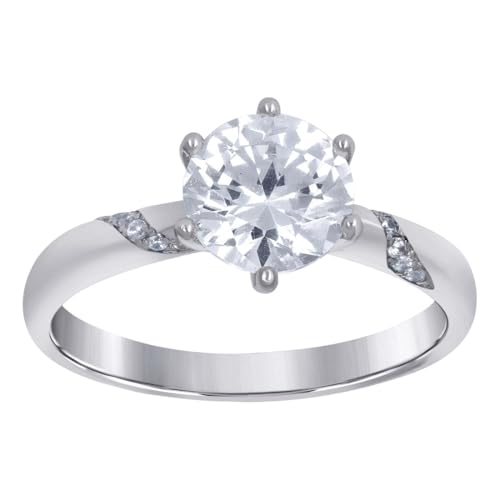 Bague de fiançailles moissanite prestige en argent sterling 925 à large anneau 8,4 mm