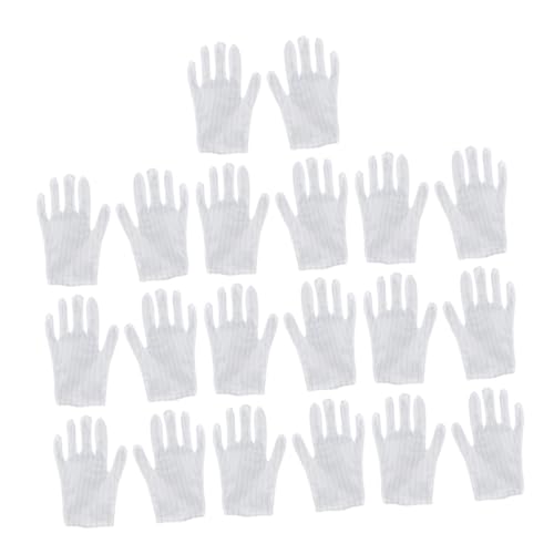 Guantes antiestáticos a rayas de dacrón, pack de 10 pares para trabajos mecánicos