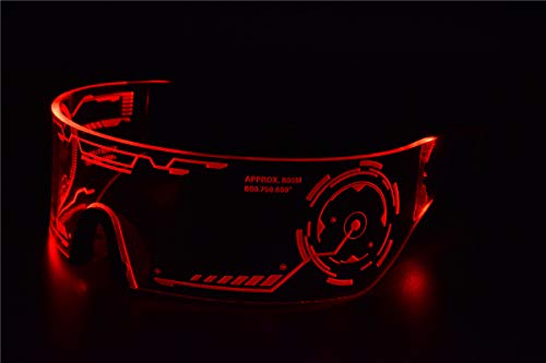 ASVP Shop Cyberpunk LED Visor Glasses - Perfect For Cosplay and Festivals - Cybergoth - Cyberpunk Glasses Goggles - Thumbnail 3