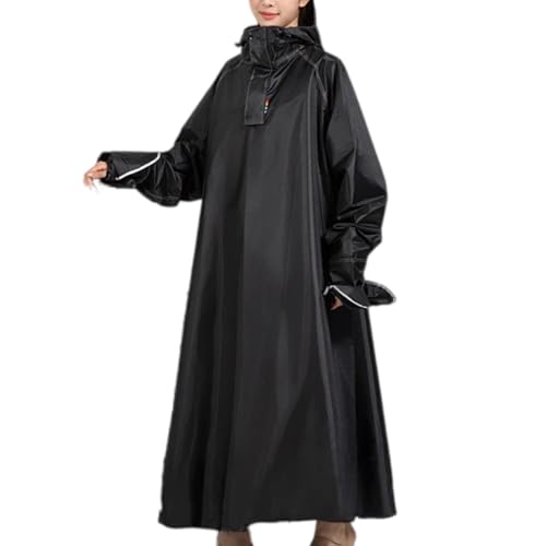 WQCMH Impermeable largo para adultos, poncho impermeable con capucha para viajes al aire libre(NEGRO,as4,alpha,m,regular,regular)