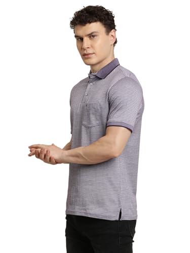 Polo violet pour homme Turtle en pur coton coupe ajustée