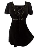 Dare to Wear Angel Corset Top: Victorian Gothic Grecian Women's Empress Blouse for Everyday Halloween Cosplay Festivals, Black/Gold M