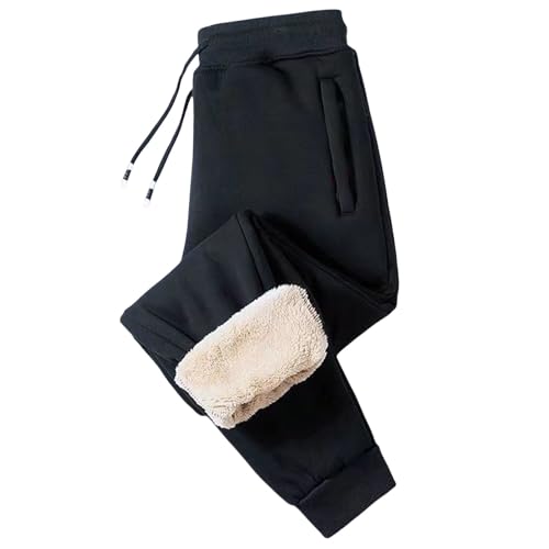 Generico Pantaloni Tuta Uomo Felpata Pile Fleece Foderato Termici Cotone