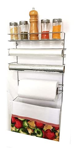 Suporte Cozinha 5x1 Porta Papel Toalha, Alum Filme Temperos
