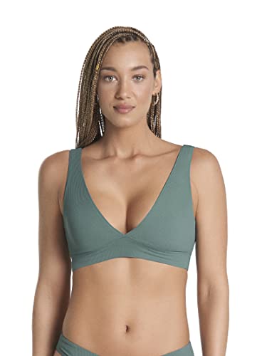 Maaji Womens Eucalyptus Green Allure Long Line Triangle With Removable Soft Cups Bikini Top, Green, Medium Us #TOP16
