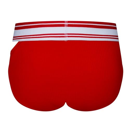 JOCKMAIL Men’s Briefs Sexy Low Rise U-Pouch Underwear with Cut-Out Front Ribbed Nylon Bikini Style3