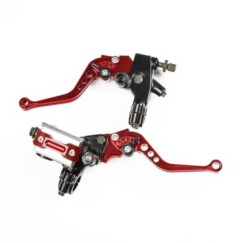 Bomba de freno delantero y embrague de 22mm para manillar de motocross rojo