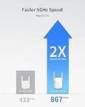 AC1200 WiFi Extender Signal Booster for Home, WiFi Repeater with Ethernet Port Dual Band Coverage Up to 1600 sq.ft. and 25 Devices, Internet Booster WiFi Easy Setup Works with Any WiFi Routers