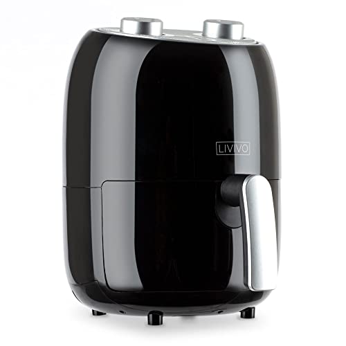 LIVIVO Manual Control Air Fryer, Multi-Functional 1000W Counter-Top Fryer for Convenient and Healthy Oil-Free Fry, Bake, Reheat (2.0L)
