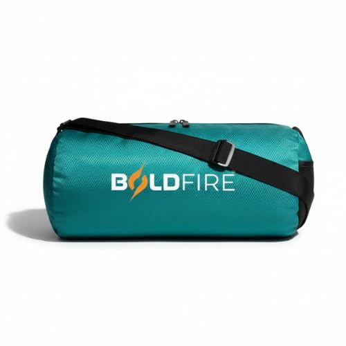 Gym Bag, Teal Blue Duffel Bag with Adjustable Shoulder Strap-image-6