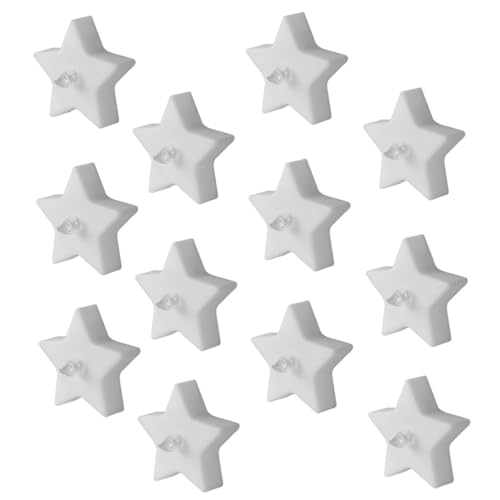 Sewroro 12pezzi Candele Natalizie Forma Di Stella Led Decorazioni Per Candele Da Festa Da Compleanno Piccole Dimensioni e Leggero Facile Da Spostare e Decorare