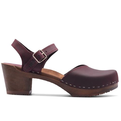 Image of Sandgrens Handmade Swedish Wood Clogs for Women, High Heel Sandal | Victoria