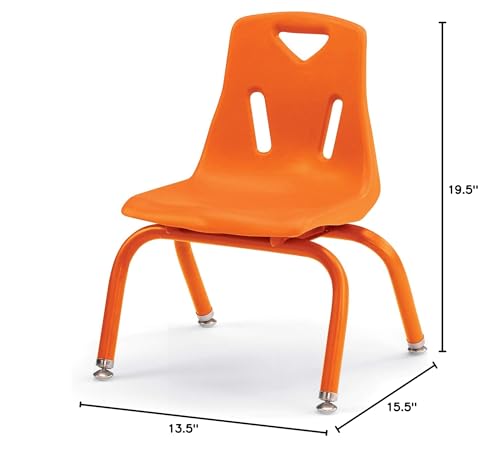 Image of Berries Jonti-Craft 8120JC1114 Stacking Chair with Powder-Coated Legs, 10 inch Height, Orange
