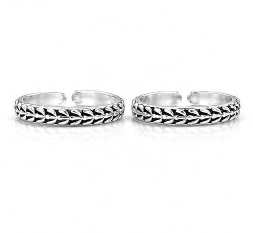 Image of 925 Sterling Silver Peacock Design Toe Ring for Women and Girls | Polish Adjustable Toe Bichiya | Adjustable