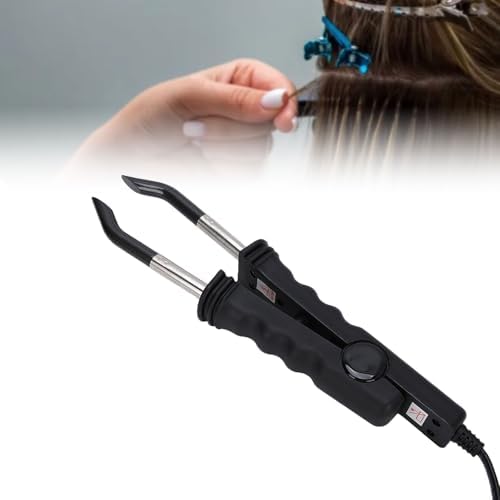 SILKY WIGS Flat Shape Fusion Hair Extensions Iron – Adjustable Temperature Heat Wand for Keratin Bonded, U-Tip & Flat-Tip Glue Extensions, Professional Styler (Black)-image-46