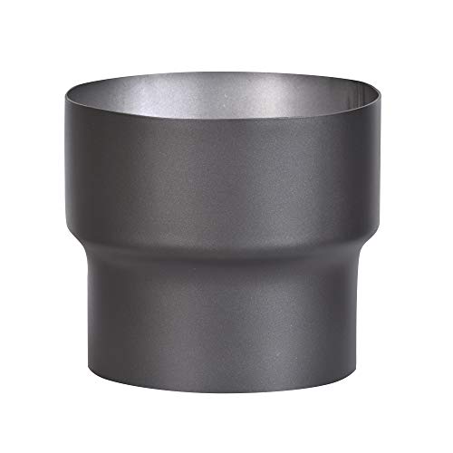 FIREFIX R150/Ü4 (Extension) pour tuyaux de fumée de 2 mm d'épaisseur, laqué Noir, Passant Four de 150 mm à Un raccord Mural de 180 mm