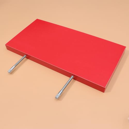 Estantería de pared roja estante decorativo sola capa madera sólida libros 7