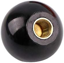 Southst 5PCS Black Ball Knob M4/M5/M6/M8/M10 Brass Insert Lathe Ball Knob Copper Core Knob Ball Shaped Head Clamping Nuts - (Color: Black/Size: M10x35)
