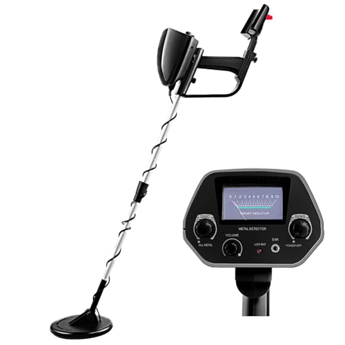 TANGZON Metal Detector for Adults Professional, Stem Adjustable High Sensitivity Treasure Finder with Waterproof Search Coil, LCD Display, DISC/Pinpoint/All Metals Mode (3 Modes)