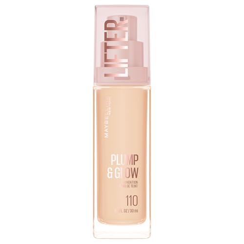 Maybelline Lifter Plump & Glow Foundation, Liquid Foundation with 2% Niacinamide + Hyaluronic Acid,...