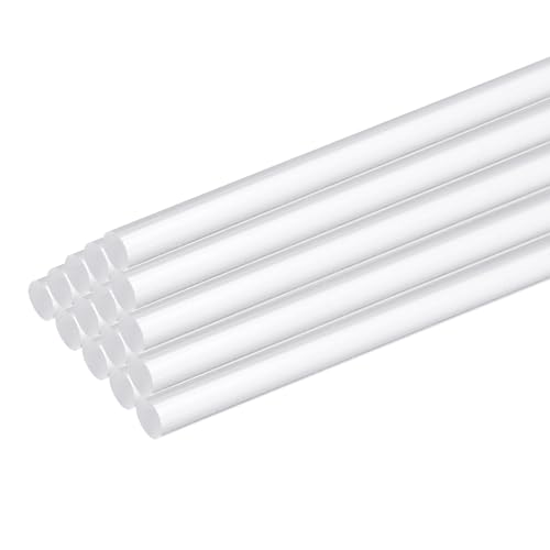 MECCANIXITY 15 Pcs Acrylic Round Rods 1/8" x 10" Clear Acrylic Dowel Rods Sticks Plastic Sticks Strip for Model Making DIY Crafts Lighting Gardening Decorations - 3mm x 250mm