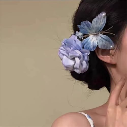 Pince à cheveux florale anti-glisse solide pour femmes et filles actives