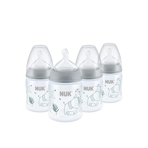 Image of NUK Smooth Flow Anti Colic Baby Bottle, 5 oz, 4 Pack, Elephant