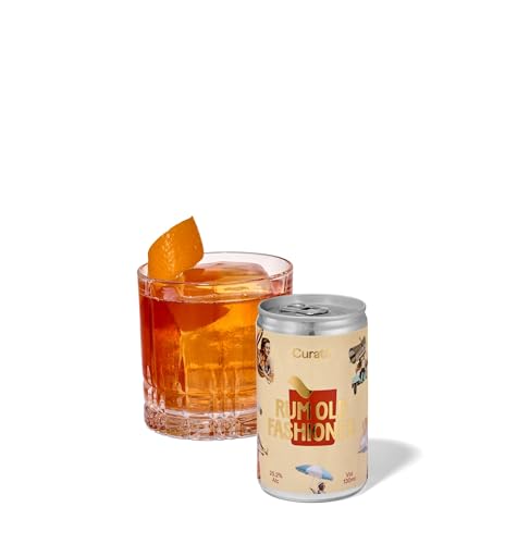 Curatif Rum Old Fashioned Cocktail - 25.2% ABV - Pack of 4 Ready to Serve Cocktails - 130ml each