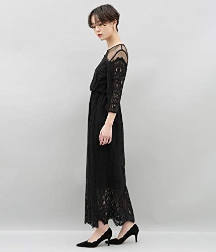 Amazon Co Jp アダムエロペ ワンピース チュールパネルレースドレス レディース クロメイン 日本 F Free サイズ 服 ファッション小物