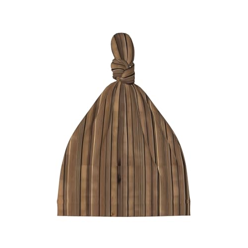 Baby Beanie Solid Wood Pattern Knotted Hat - Soft, Warm, Comfortable, Headwear for Newborns, 0-6 Months