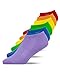 Produktbild Snocks Pride Socks Regenbogen Streifen Socken Damen und Herren Rainbow (6x Rainbow Ankle, 35-38)