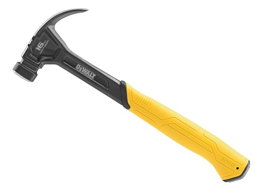 Image of Dewalt Curve Claw Smooth Face Hammer 454g (16oz), Fitted with a Soft Grip Handle for Added Comfort.