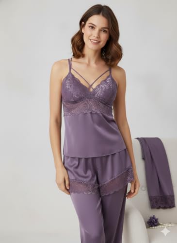 Image of Valentine's Day Fancy Night Suit & Bra Penty Set Combo for Women's Pack of 7 Pcs Nightwear Lingerie Purple Nightwear Wedding Gifts (Free Size)