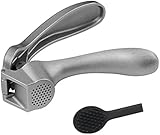 Pαmperεd Chεf Garlic Press, Garlic Mincer Easy-squeeze Ergonomic Handle, No Need To Peel, Rust Proof, Professional Ginger Press & Garlic Crusher with Handy Cleaning Brush- Dishwasher Safe
