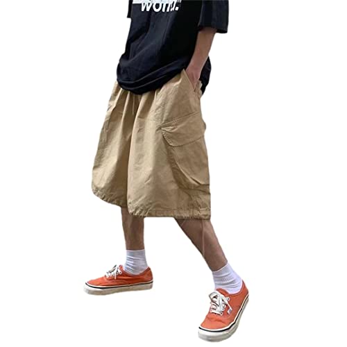 Short cargo d'été pour homme AXEBHPED style Harajuku kaki taille XL
