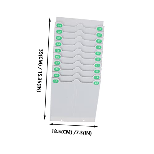 Porte-cartes de pointeuse TEHAUX à 20 pochettes numérotées pour bureau